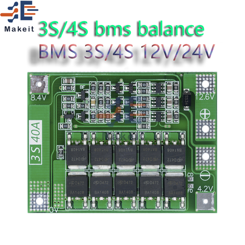 Equalizer BMS 3S/4S 12V/24V Bms Balance 3S/4S Li-ion Lithium Battery 18650 Charger Pcb Bms Protection Board With Balancers ► Photo 1/1