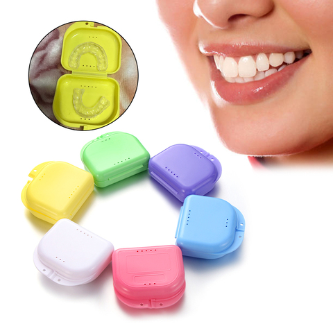 1 PC New 8 Colors Denture Storage Box Mouth Guard Container Braces Case Portable Dental Appliance Supplies Tray Health Care ► Photo 1/6