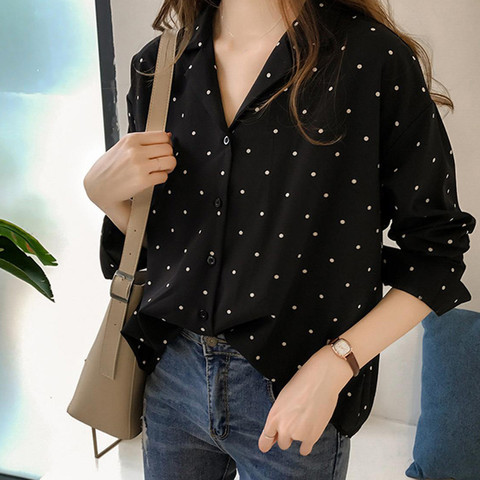 Polka Dot Blouse Women Shirt Long Sleeve Blouse Korean Female Tops Mujer De Moda Tunic Clothing Asian Size ► Photo 1/4