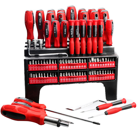 Quality Professional 100Pc Magnetic Screwdriver Set Ratchet Handle Socket  Auto Repair Kit for Repair Tool Household tools ► Photo 1/4