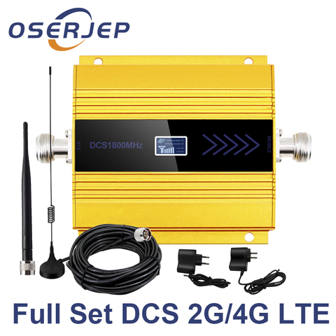 OSERJEP 4G LTE Mobile Signal Repeater 1800Mhz Cellphone Cellular GSM 1800 MHz Cell Phone LCD Display + Sucker Antenna ► Photo 1/6