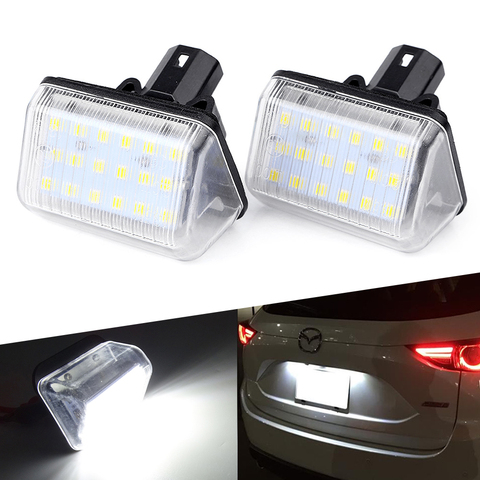 2x Canbus Error Free Led Number Plate Light Bulb For Mazda CX-5 CX-7 6 CX 5 7 Speed 6 3528 18SMD License Plate Lamp White 6000K ► Photo 1/6