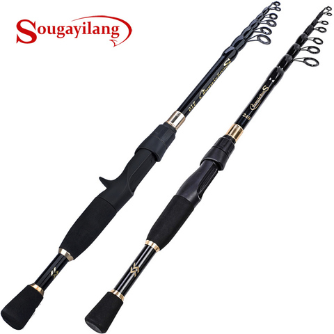 Sougayilang Telescopic Fishing Rod Ultralight Weight Spinning/Casting  Fishing Rod Carbon Fiber 1.8-2.4m Fishing Rod Tackle ► Photo 1/6