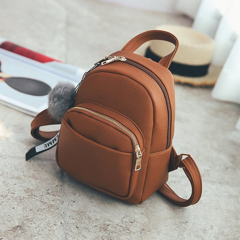 Women Backpack School Bag Leather Softback Multi-Function Waterproof Small Casual Fashion Backpacks For Teenage Girls Women Bags ► Photo 1/6