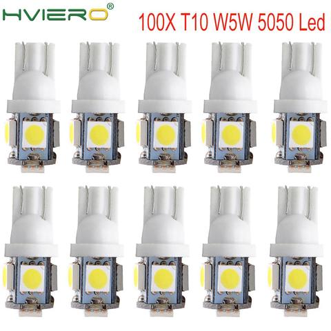 10X  5050 5SMD Auto Led Auto Lamp Interior Lights 168 194 LED DC 12V License Plate Bulbs Clearance Lamps 5led Marker Led Cob led ► Photo 1/6