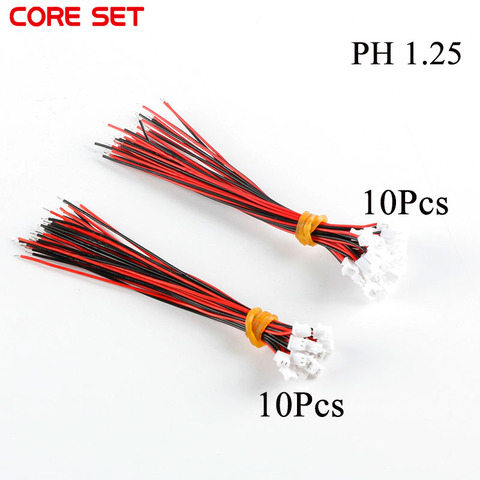 10Pair Micro JST PH 1.25 2 PIN Male Female Plug Connector With Wire Cables 100mm 28AWG ► Photo 1/6