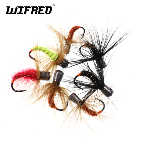 Wifreo 6pcs Weighted Fishing Fly Worm Mahalka Winter Fishing Jigs 1g 0.7g 0.5g 0.3g Winter Fishing Mormyski Fast Sinking Hook ► Photo 1/6