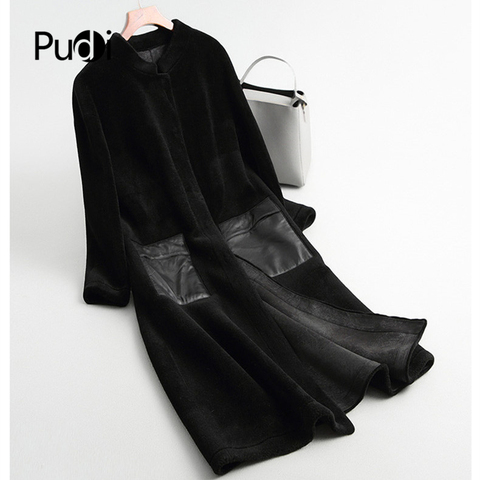 Pudi women winter Real wool fur coat jacket over size parka lady fashion genuine fur coats outwear A68290 ► Photo 1/6