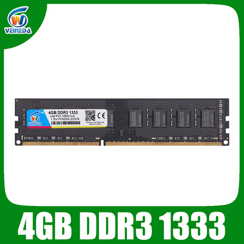 VEINEDA 2gb 4gb 8gb sodimm ram DDR3  memory ddr3 8 гб  ddr 3 1333For Desktop PC DIMM Memory PC3-10600R 12800R ► Photo 1/6