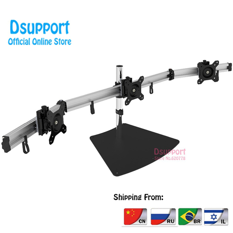 Aluminum Alloy Desktop Stand Triple Monitor Holder Full Motion TV Mount loading 8kgs each head ► Photo 1/6