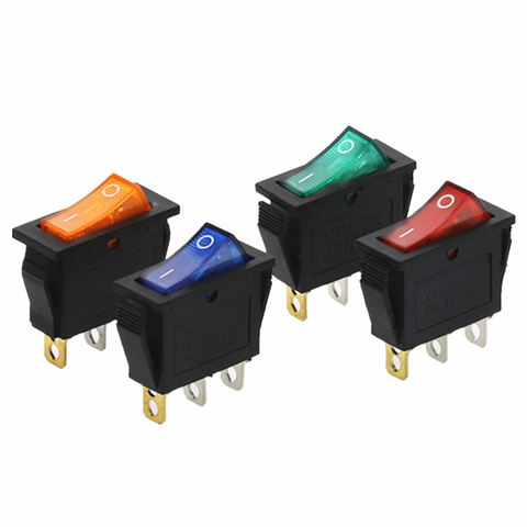 4Pcs KCD3 Rocker Switch ON-OFF 2 Position 3 Pin Electrical equipment With Light Power Switch 16A 250VAC/ 20A 125VAC ► Photo 1/6