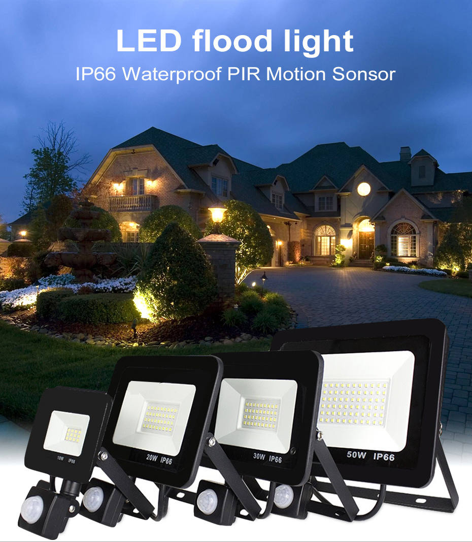 LED Flood Light Spotlight Outdoor Garden Lamp PIR Motion Sensor 200W 150W 100W 