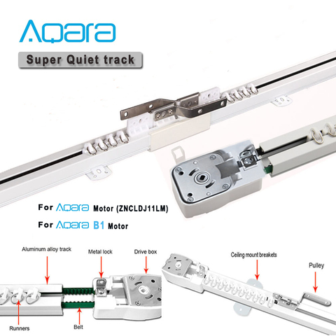 Customizable Smart Home Super Silent Electric Curtain Track for Aaqra B1 motor, Aqara motor and DOOYA DT82/KT82/KT32 motor ► Photo 1/5