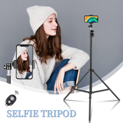 1/4 Screw Head Selfie Stick Tripod Extendable Tripod Stand with Bluetooth Remote for Digital Camera Phone Heavy Duty Aluminum ► Photo 1/5