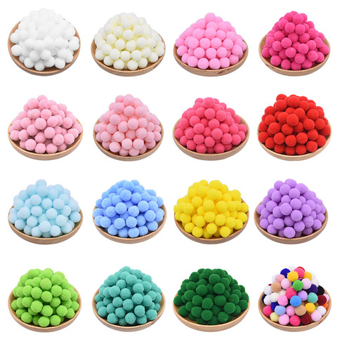 100Pcs 15-25mm Colorful Pompoms DIY Dolls Garment Handmade Material Soft Fluffy Pom Poms Ball For DIY Kids Toys Accessories ► Photo 1/6