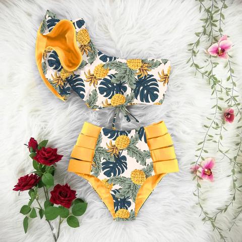 Bikini Women Swimwear Push Up Swimsuit One Shoulder Print Brazilian Bikini Set 2022 Biquini Bathing Suit Beach Swimming Suit ► Photo 1/6