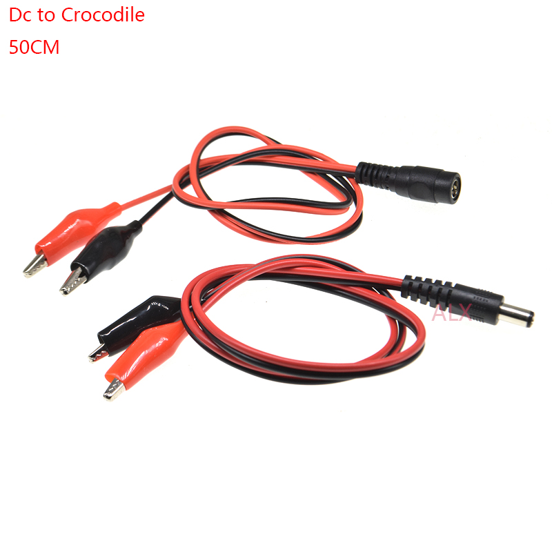 New DC Power 5.5mm x 2.1mm Female Jack to Alligator Clips Cable Adapter 