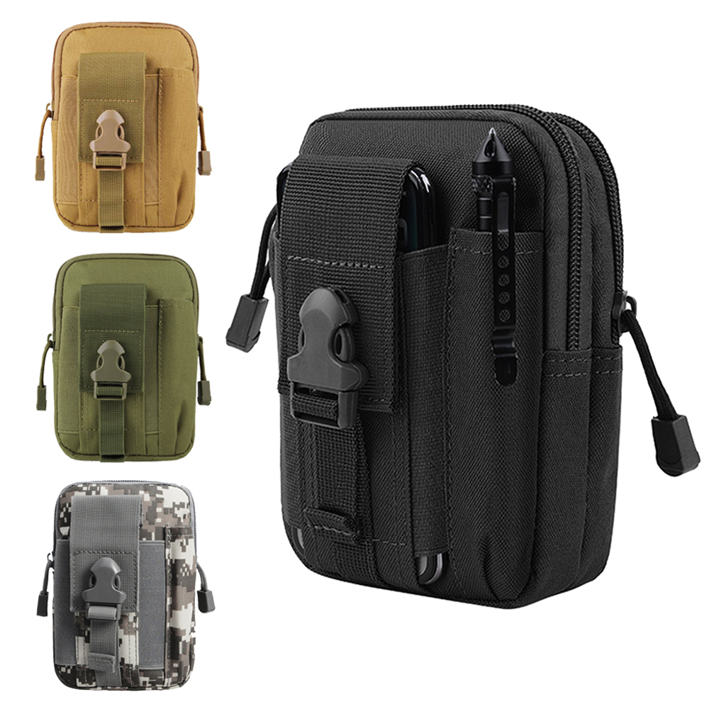 Men's Outdoor Tactical Molle Pouches Utility Belt Waist Bag Pouch Phone Pocket 