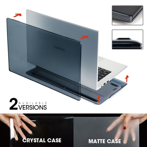 Laptop Case For Huawei 2022 Matebook D14 D15 Crystal Clear Transparent Matte Black Laptop Shell Cover for Mate book 13 14 Case ► Photo 1/6
