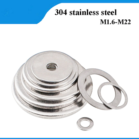 304 stainless steel gasket ultra-thin metal screw flat washer standard increase thickening meson washer M2 M3 M5 M M8 M10 M20 ► Photo 1/6