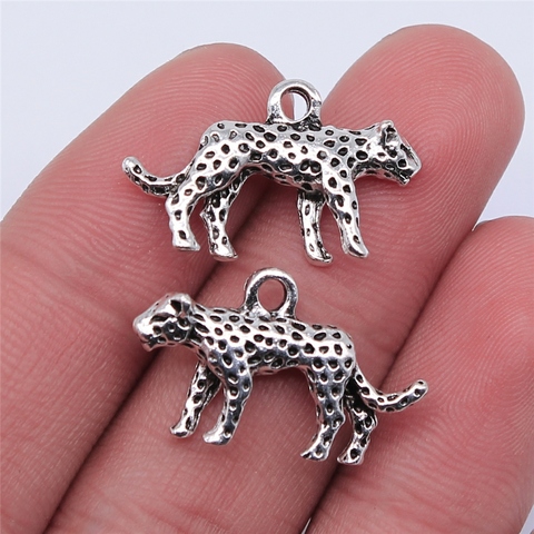 WYSIWYG 5pcs 24x15mm Antique Silver Color Leopard Charms Pendant For Jewelry Making DIY Jewelry Findings ► Photo 1/2