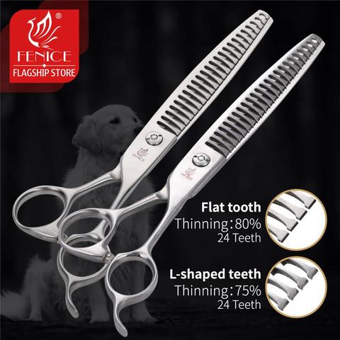 Fenice Professional Japan vg10 steel 7.5 inch pet dog grooming scissors thinning shears thinning rate 75%&80% ► Photo 1/6