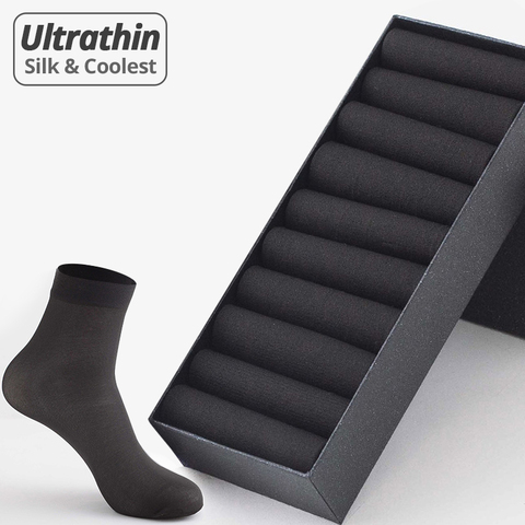 HSS Brand 10Pairs Men Summer Socks High Quality Business Casual Thin Socks Breathable Bamboo Male Cool Socks Ultra-thin Meias ► Photo 1/6