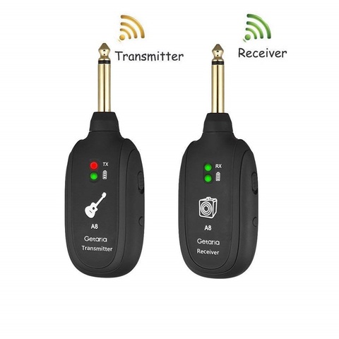 Hot A8 Guitar Wireless System Transmitter Receiver Built-in Rechargeable Built- in Rechargeable wireless guitar transmitter ► Photo 1/6