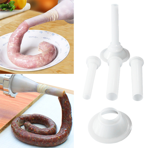 3+1pcs/lot Meat Grinder Sausage Stuffer Filling Tubes Funnels Nozzles For Sausage Maker Sausage Tube Shell with 7.5cm 5.7cm Base ► Photo 1/6