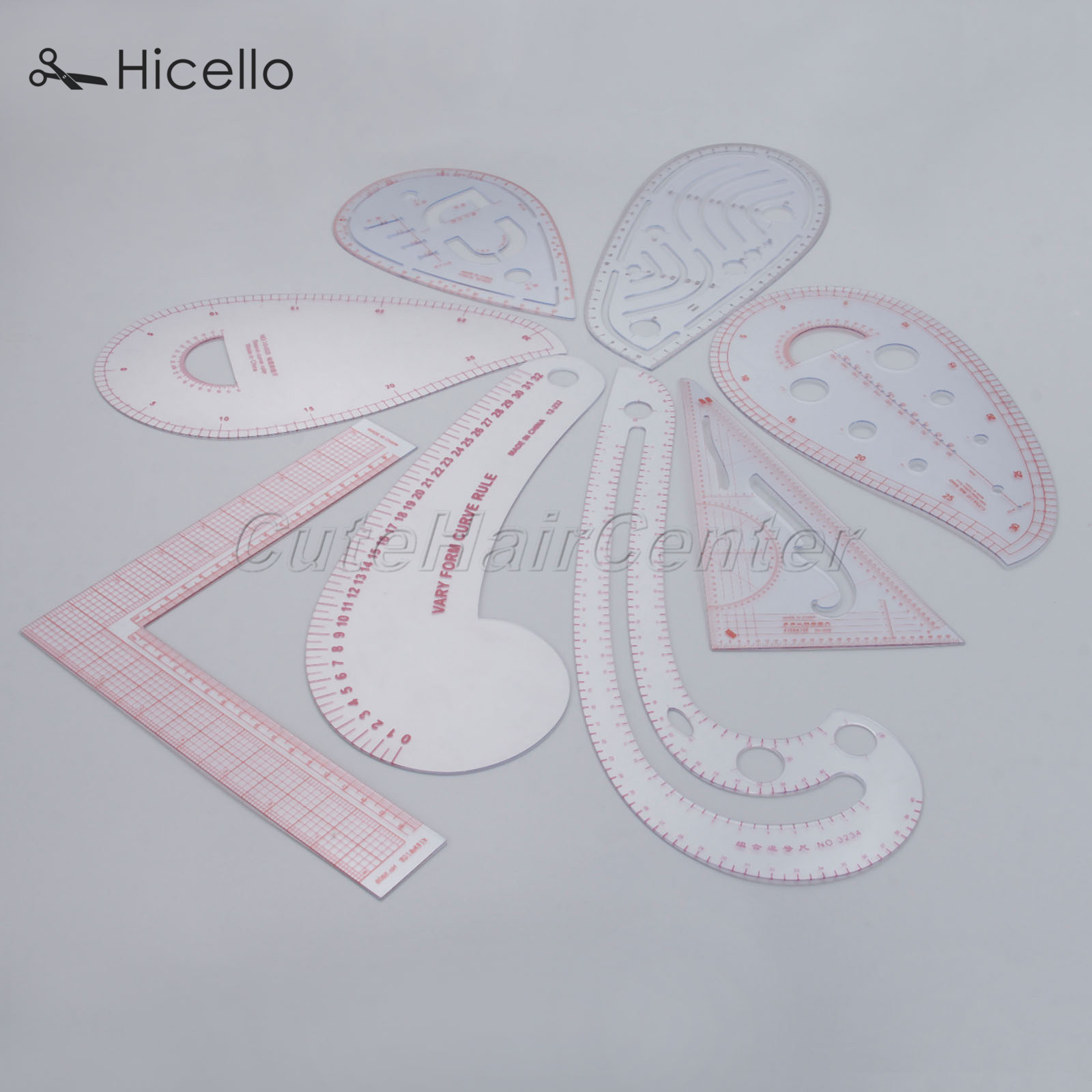 Multi-function Plastic French Curve Sewing Ruler Tailor Ruler Design Making  Clothing 360 Degree Bend Ruler Measure Tools