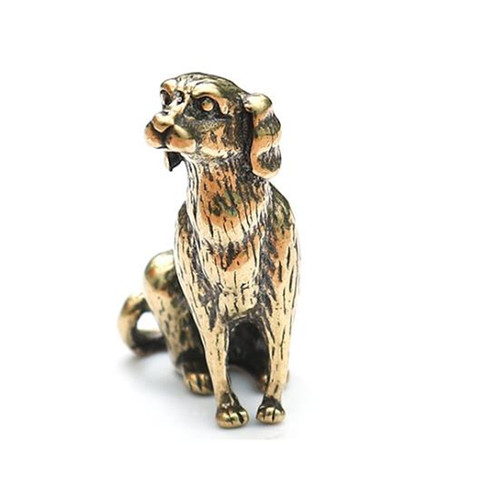 3D Dog Casting Animal Mini Figurine Retro Style Metal Sculpture Home Office Room Desktop Decoration Collect Ornaments Gift ► Photo 1/6