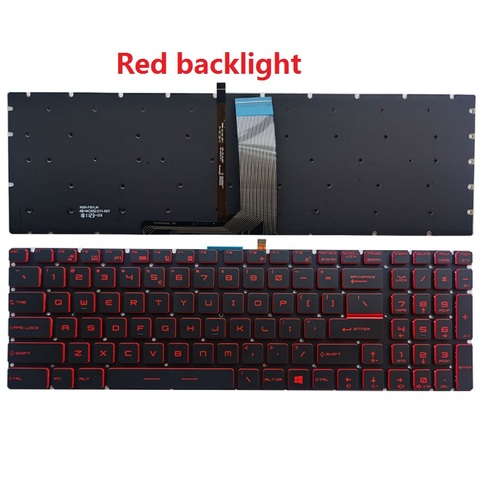 NEW US laptop keyboard For MSI GV62 8RC 8RE GV62VR GV72 7RD GV72 7RE GV72VR US keyboard RED ► Photo 1/4