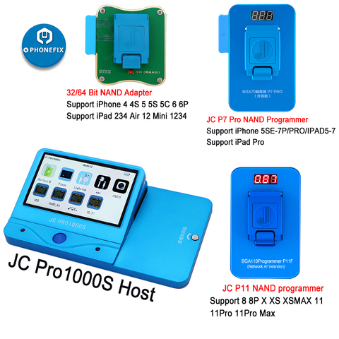 JC Pro1000S JC P7 Pro JC P11 NAND Programmer HDD Serial Read Write Error Repair For iPhone 11 XR XS Max 8 X 7 7P 6 6S All iPad ► Photo 1/6