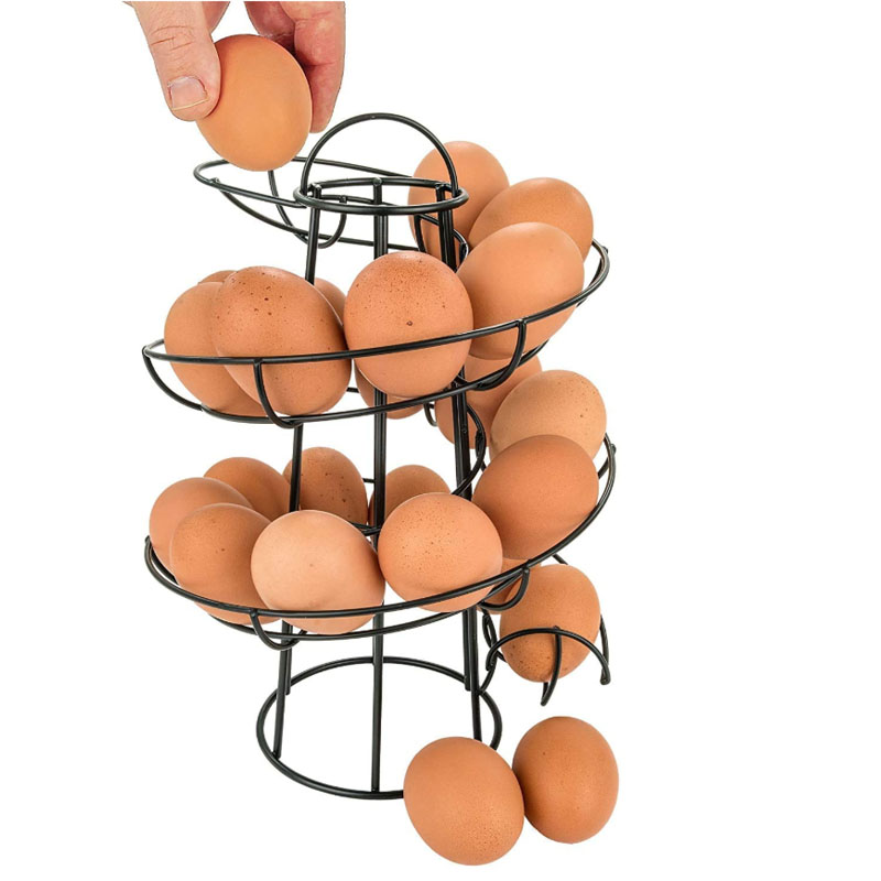 Eggs Holder Spiral Design Metal Egg Skelter Dispenser Rack Storage ...