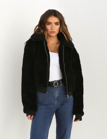 Women Thick Warm Teddy Bear Pocket Fleece Jacket Coat Zip Up Outwear Overcoat Winter Soft Fur Jacket Female Plush Coat Elegant ► Photo 1/6