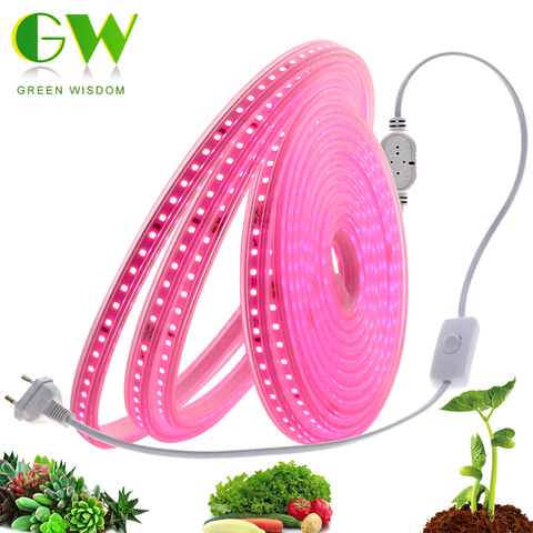 Plant Grow Lights 2835 Chip Waterproof Full Spectrum LED Strip for Plants Flower 220V 120LEDs/M Phytolamp for Grow Tent Aquarium ► Photo 1/6