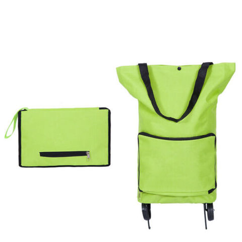 1Pc Portable Shopping Trolley Bag With Wheels Foldable Cart Rolling Grocery Green Shopping Bag Cart Hot ► Photo 1/6