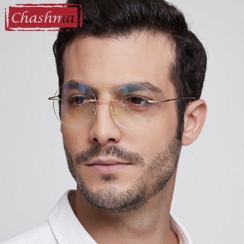 Retro Titanium Rimless Eyeglasses Frames Ultra Light Myopia Round Vintage Glasses Optical Frame for Male and Women ► Photo 1/6