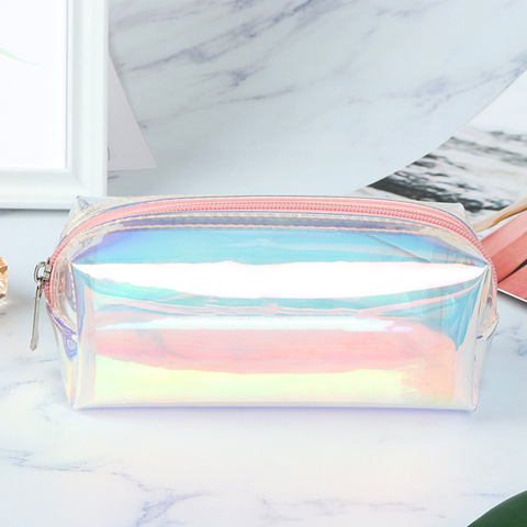 Holographic Laser Pencil Case For Girls School Pencil Bag Super