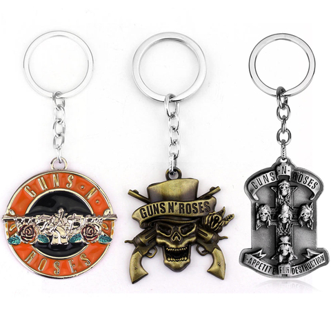 Guns N Roses Rock Band Keychain Music Band GnR Metal Keyring Key Chains Car Bag Key Ring Key Holder Chaveiro llaveros Jewelry ► Photo 1/6
