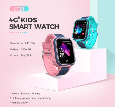 4G Kids Smart Watch GPS tracker Children Clock Waterproof Video Call Remote listening GPS LBS WIFI positioning kids Watches LT21 ► Photo 1/6