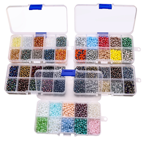 1000Pcs/Box AB Rondelle Beads 4mm Austrian Crystal Glass Round Beaded Loose Spacer DIY Making Jewelry Accessories Needlework ► Photo 1/6
