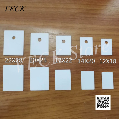 TO-220/247/264 Aluminium Oxideceramic Plate Socketed Thermal Insulation Ceramic Heat Dissipation Ceramic Plate Only (With Hole) ► Photo 1/4