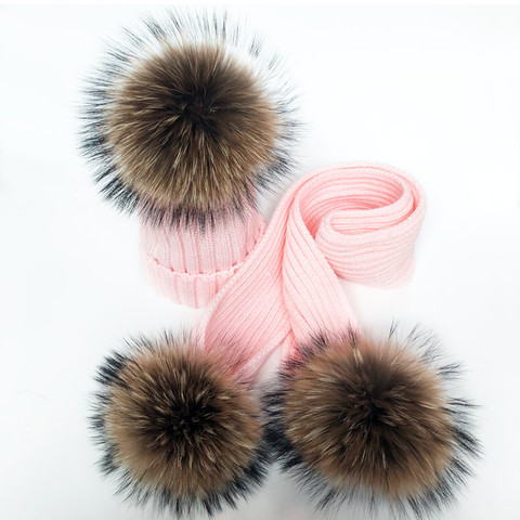 Women Winter Scarf 2022 fur pompom Scarves Thick Warm Headband Lady shawls Wraps Blanket Female hat scarf set ► Photo 1/5