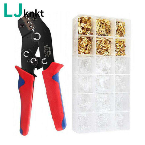 HS-48B set 600PCs cold-pressed assorted crimp terminal para fio combination plug spring boxed connector cross wire crimping tool ► Photo 1/6