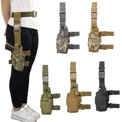 Drop Left/Right Leg Gun Holster gun bag for GLOCK 17/M9/P226/CZ 75 Revolver Leg Adjustable Airsoft Pistol gun case for hunting ► Photo 1/6