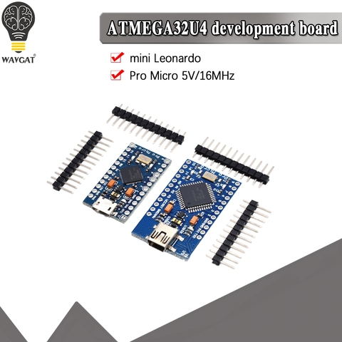 WAVGAT Pro Micro ATmega32U4 5V 16MHz Replace ATmega328 For arduino Pro Mini With 2 Row Pin Header For Leonardo USB Interface ► Photo 1/6
