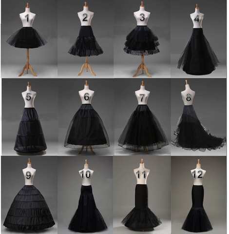 Black Bridal Petticoat Crinoline Underskirt Hoop/Hoopless/Mermaid/Fishtail ► Photo 1/6