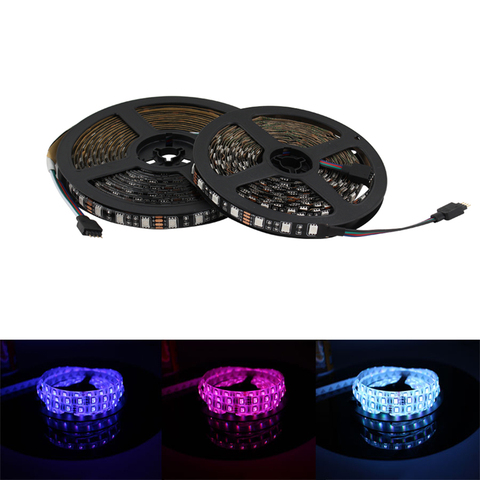 LED Stripe Light 12V Waterproof PC RGB 5050 Black PCB 1M- 5M 60led/m Waterproof Flexible DC 12V RGB Led Strip Light Lamp Ribbon ► Photo 1/6