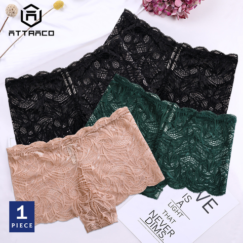 Underwear Attraco 1PCS Panties  Women Briefs Thong Lace String Tanga Soft Sexy Solid Black Pink Green S M L XL ► Photo 1/6